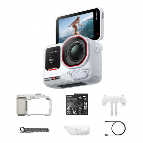 Экшн-камера Insta360 Ace Pro 2 Single Battery Xplorer Bundle, Arctic White в Костроме