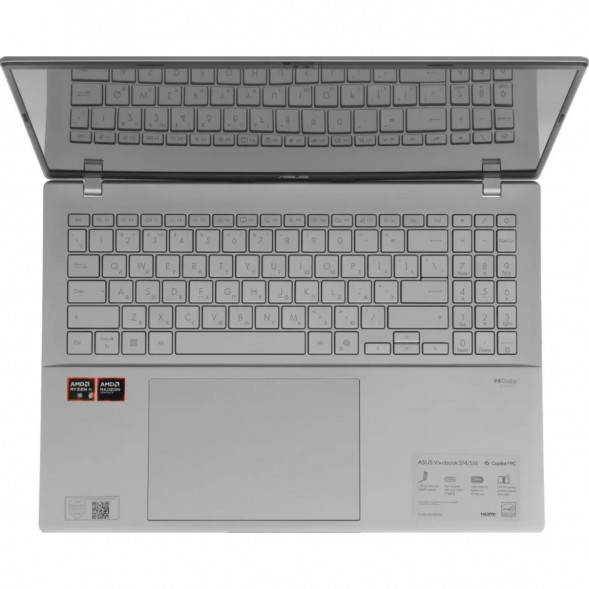 Ноутбук ASUS VivoBook S16 M3607KA-SH131 (16&amp;quot;, OLED, AMD Ryzen AI 5 330 2ГГц, 4 ядра, 16ГБ DDR5, 512ГБ SSD, AMD Radeon 820M, без ОС), серебристый в Костроме