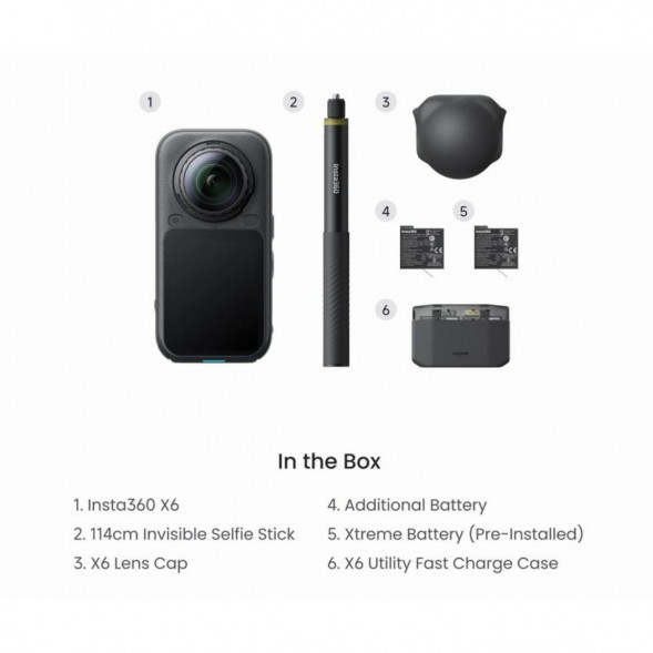 Экшн-камера Insta360 X6 Essentials Bundle, Black в Костроме