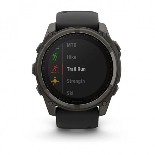 Умные часы Garmin Fenix 8, 51 мм, Solar, Sapphire Carbon Gray DLC Titanium with Black/Pebble Gray Silicone 010-02907-10 в Костроме