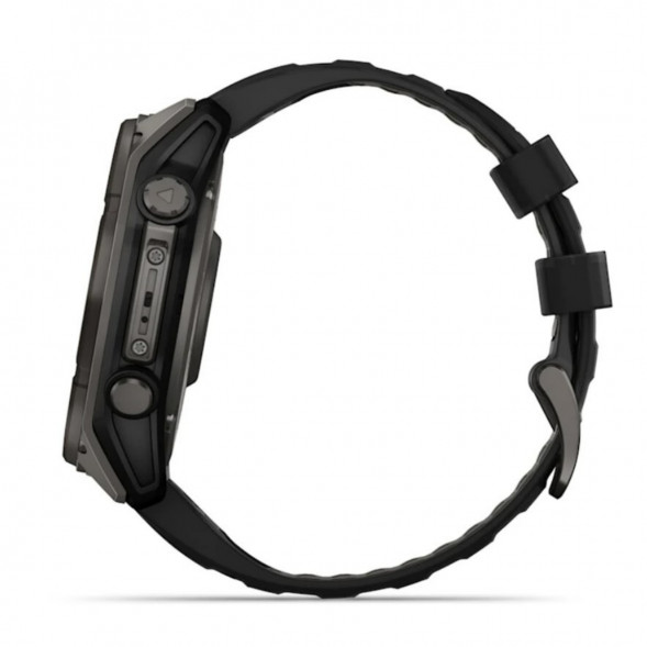 Умные часы Garmin Fenix 8, 51 мм, Solar, Sapphire Carbon Gray DLC Titanium with Black/Pebble Gray Silicone 010-02907-10 в Костроме