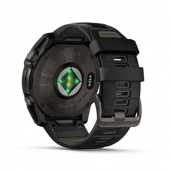 Умные часы Garmin Fenix 8, 51 мм, Solar, Sapphire Carbon Gray DLC Titanium with Black/Pebble Gray Silicone 010-02907-10 в Костроме