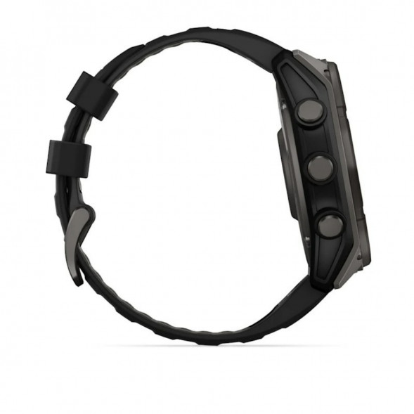 Умные часы Garmin Fenix 8, 51 мм, Solar, Sapphire Carbon Gray DLC Titanium with Black/Pebble Gray Silicone 010-02907-10 в Костроме